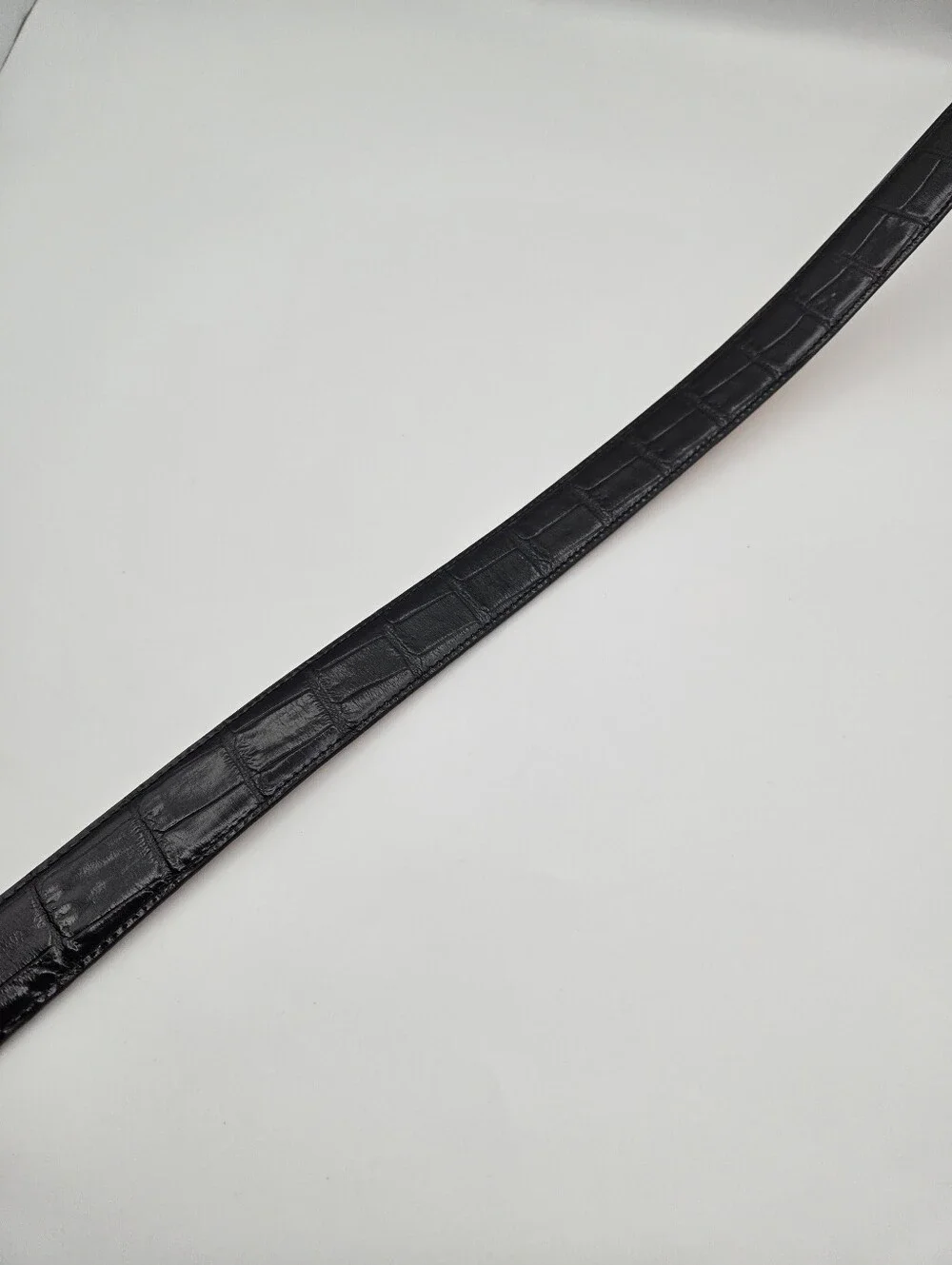 Brighton ONYX Black Croc Embossed Leather Belt Mens Size 34 USA 19403